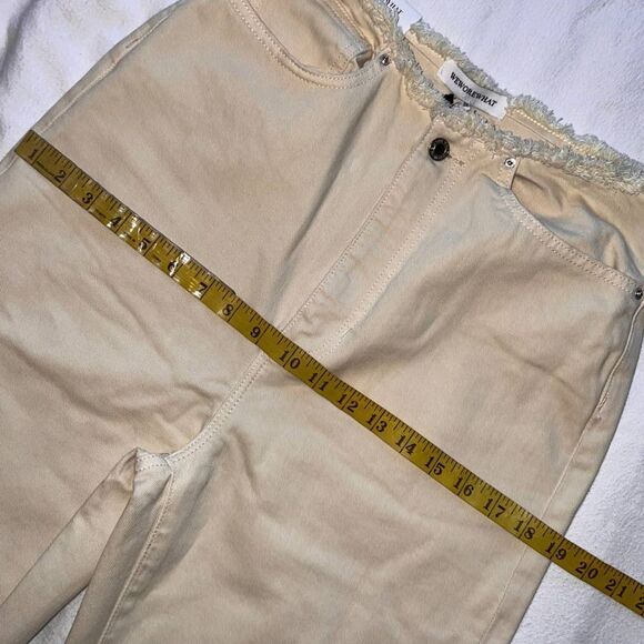 WeWoreWhat Frayed Khaki High Rise Straight Leg Pants NWT-28 - Picture 12 of 12